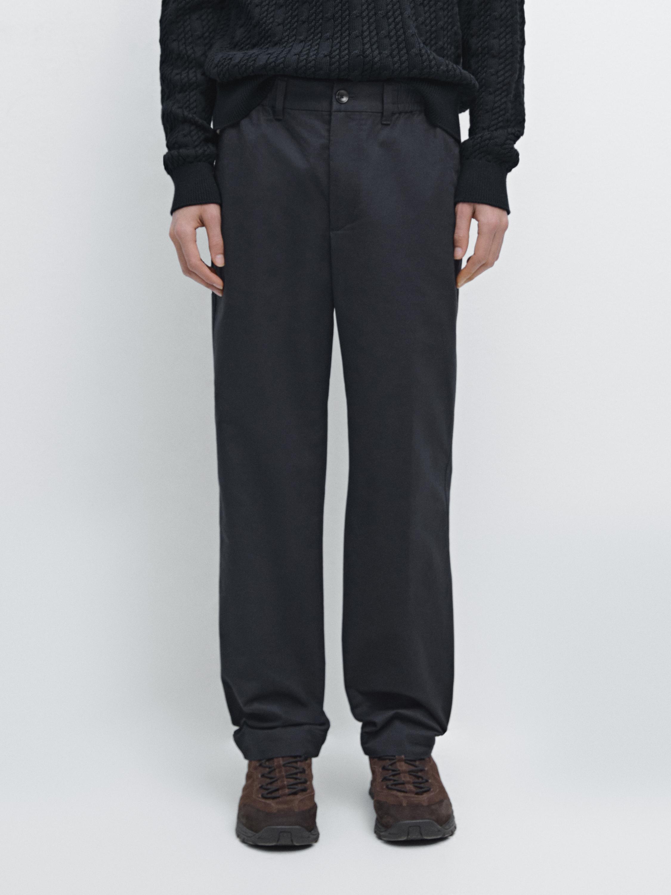 Cotton blend jogger fit trousers